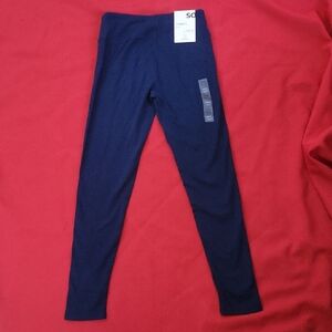 NWY Girls 10/12 Navy Blue Leggings